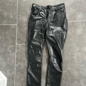 Leather straight leg pants